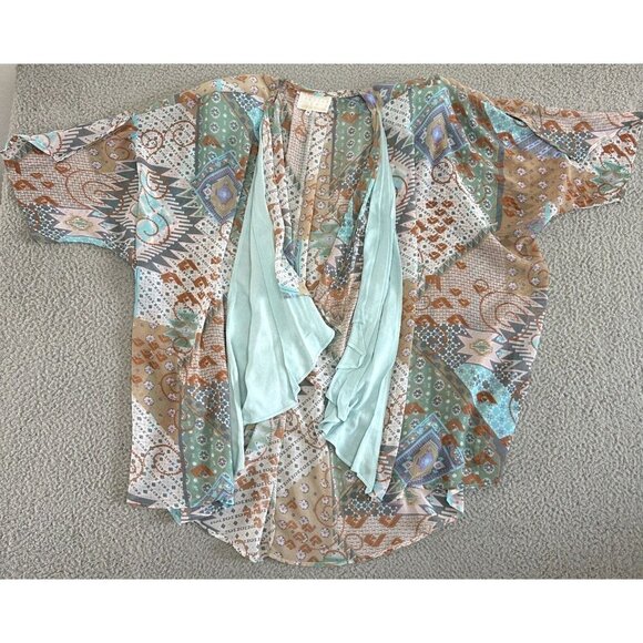 Vintage Spencer Alexis Open Front Kimono Topper Whimsical Fairy Pastels - Picture 1 of 16